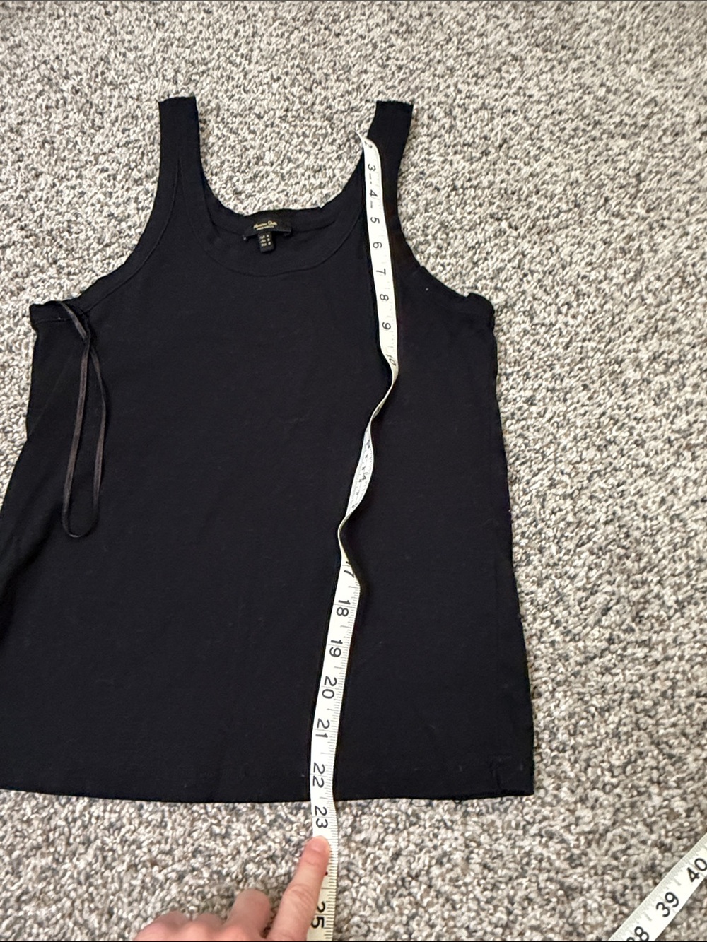 Massimo Dutti medium Black Scoop Neck Tank - Picture 3 of 5